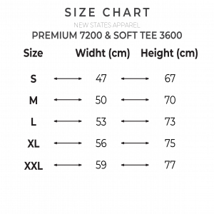SIZE CHART LENGKAP PUTIH PREMIUM SOFTEE